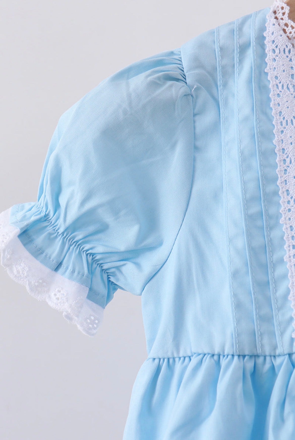 Blue Cross Lace Dress